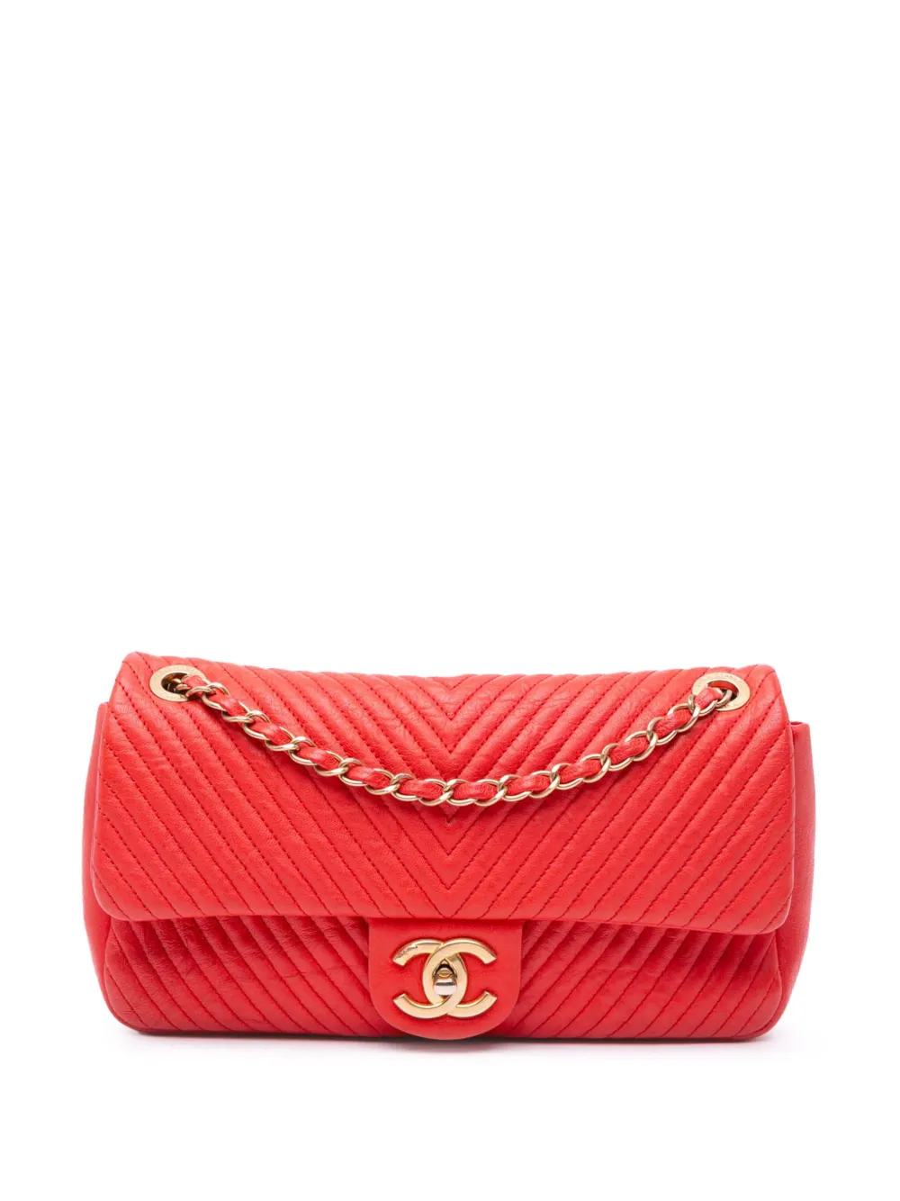 CHANEL Pre-Owned 2014-2015 Medium Wrinkled Calfskin Quilted Chevron Medallion Charm Surpique Flap shoulder bag | Image 1