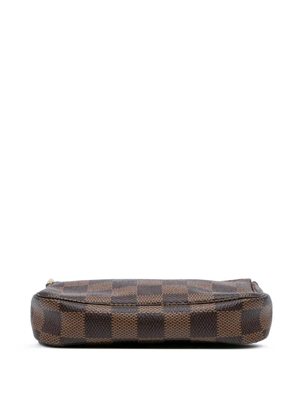 Pre-owned Louis Vuitton 2019 Damier Ebene Mini Pochette Accessoires Handbag In Brown