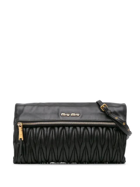 Miu Miu Pre-Owned 2010-2024 Matelasse Nappa Leather Zip Fold Over crossbody bag