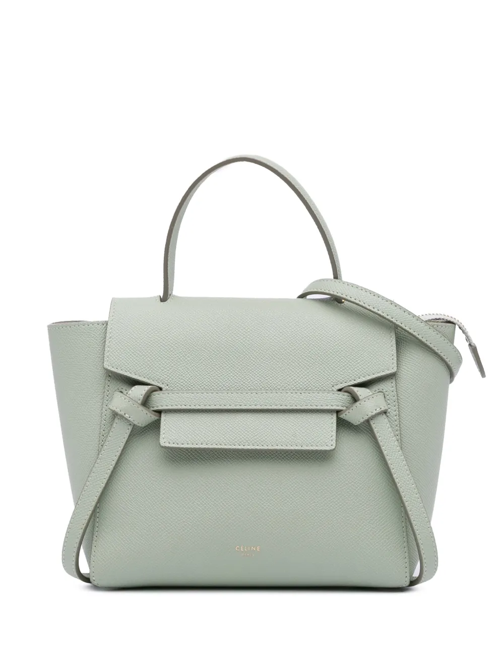 Céline Pre-Owned 2018 ナノ グレインカーフスキン ベルトバッグ サッチェル - グリーン Céline Pre-Owned 2018 ナノ グレインカーフスキン ベルトバッグ サッチェル - グリーン
