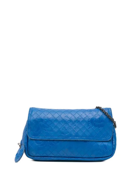 Bottega Veneta Pre-Owned 2012-2024 Small Calfskin Intrecciomirage Embossed Butterfly Chain crossbody bag