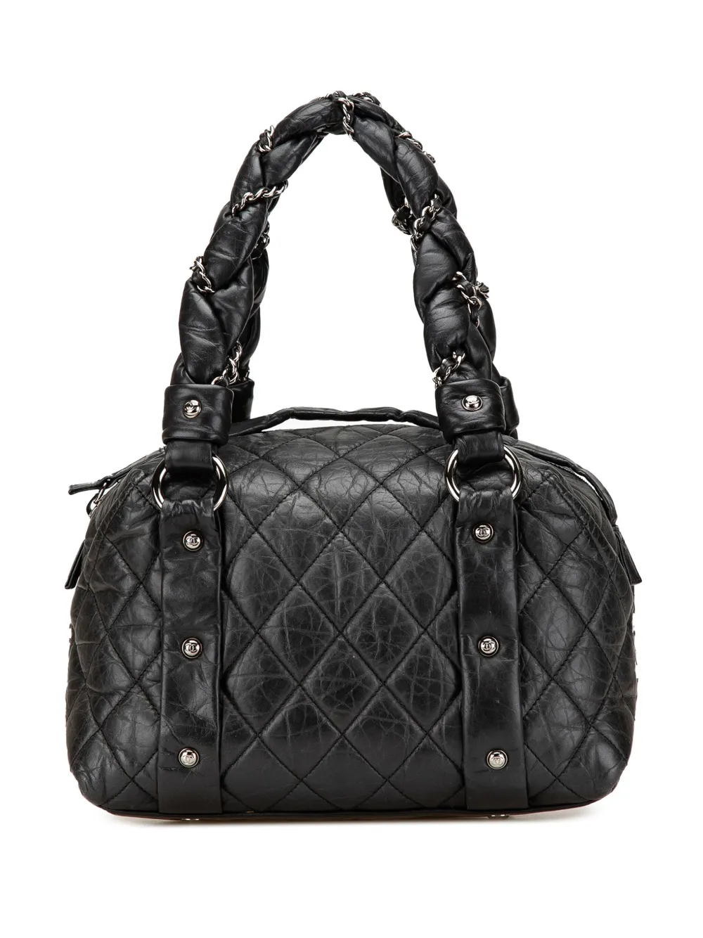 CHANEL Pre-Owned 2005-2006 スモール ダメージ ラムスキン レディ ブレード トート ハンドバッグ - ブラック CHANEL Pre-Owned 2005-2006 スモール ダメージ ラムスキン レディ ブレード トート ハンドバッグ - ブラック