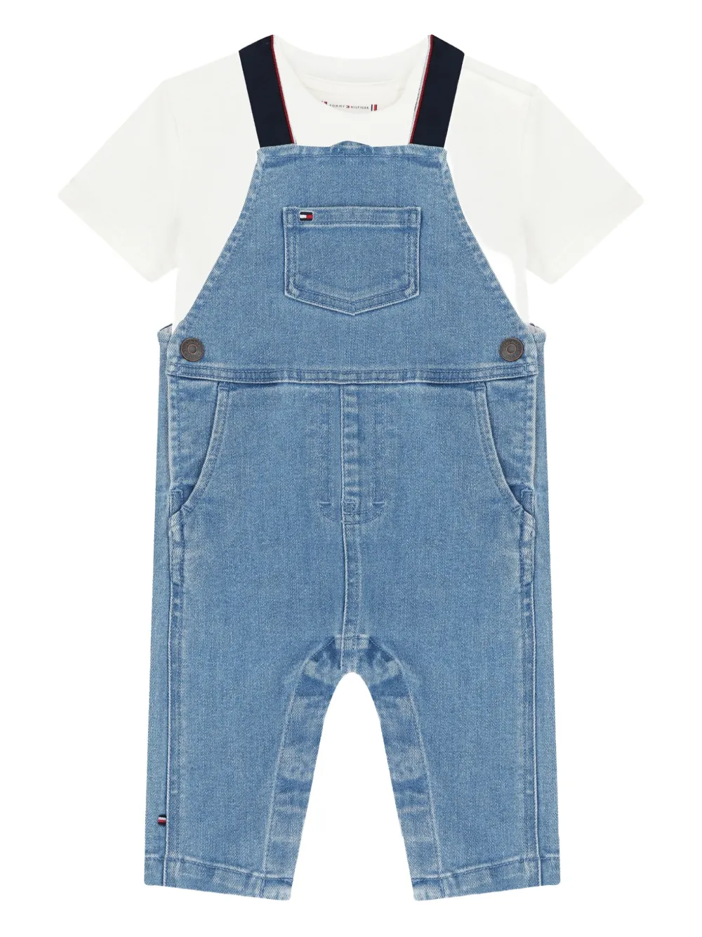 Tommy Hilfiger Junior denim dungaree set | Blue | Image 1