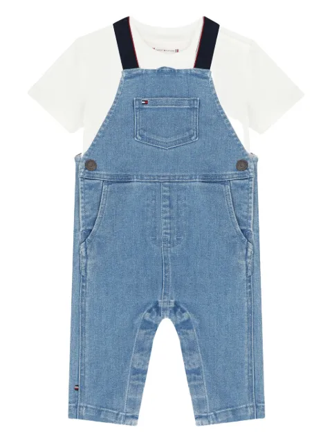 Tommy Hilfiger Junior denim dungaree set