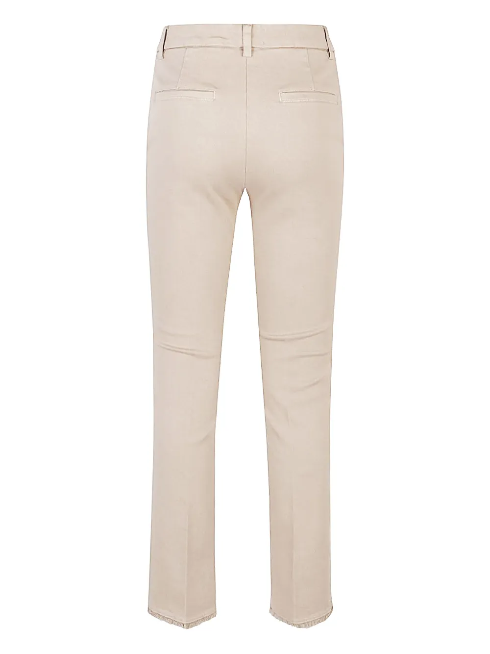Via Masini 80 Broek met gerafelde afwerking - Beige