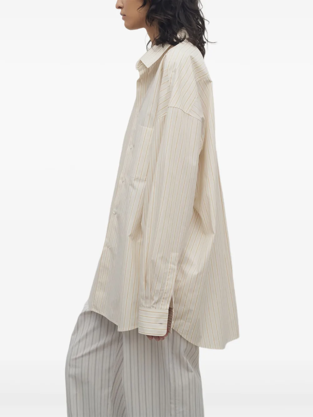 The Row Caster gestreepte blouse Beige