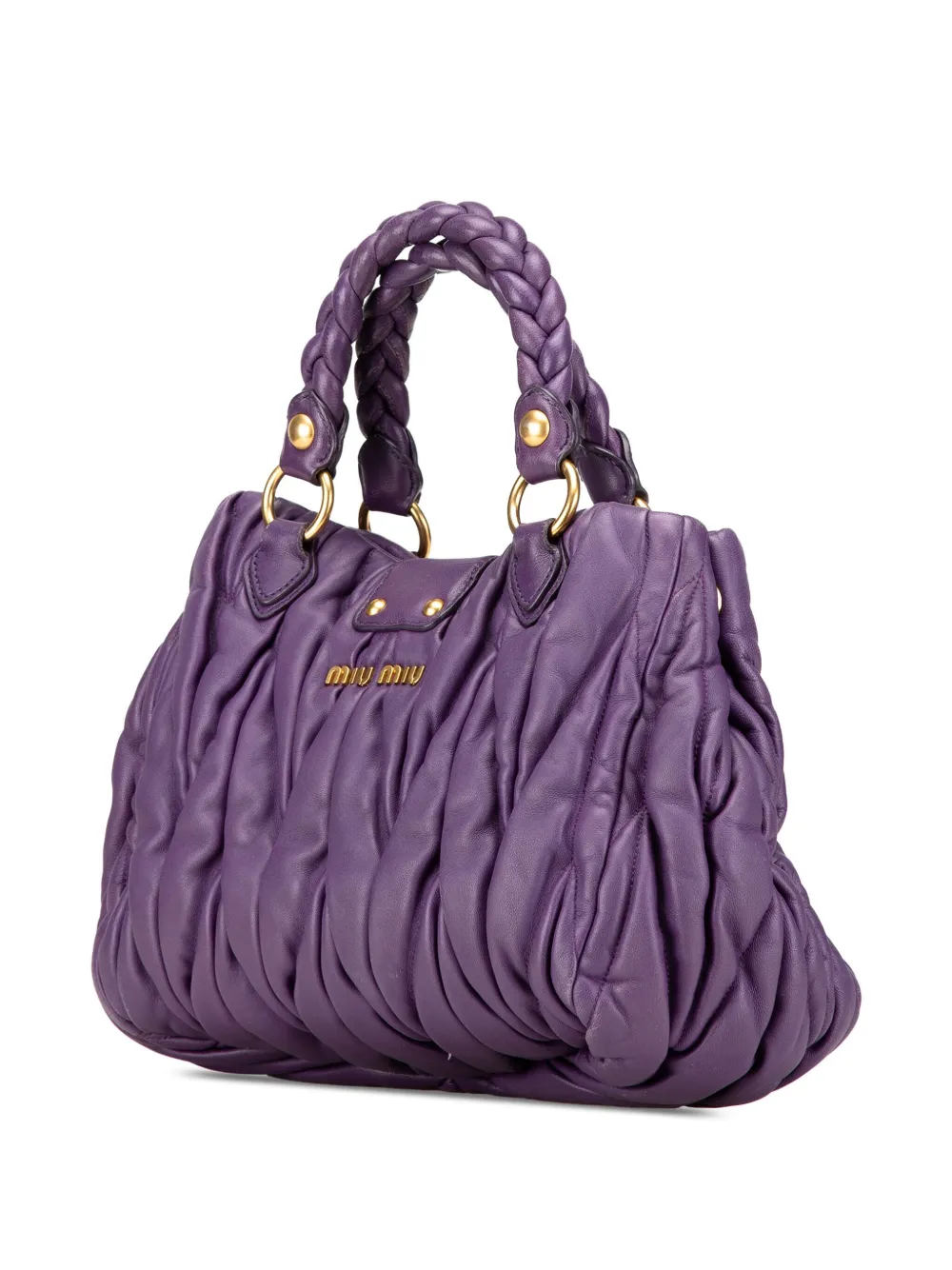 Miu Miu Pre-Owned 2010-2024 Lambskin Matelasse Coffer satchel | Bags | Image 2