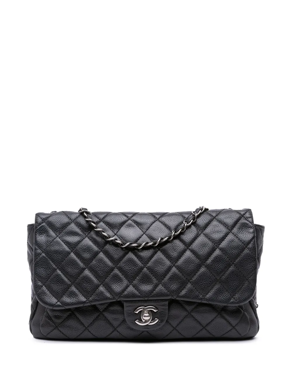 CHANEL Pre-Owned 2013-2014 Large Quilted Caviar Now and Forever Flap shoulder bag | Black | Image 1