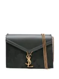 Saint Laurent Pre-Owned 2021 Suede and Calfskin Monogram Cassandra Clasp Bag crossbody bag - Green