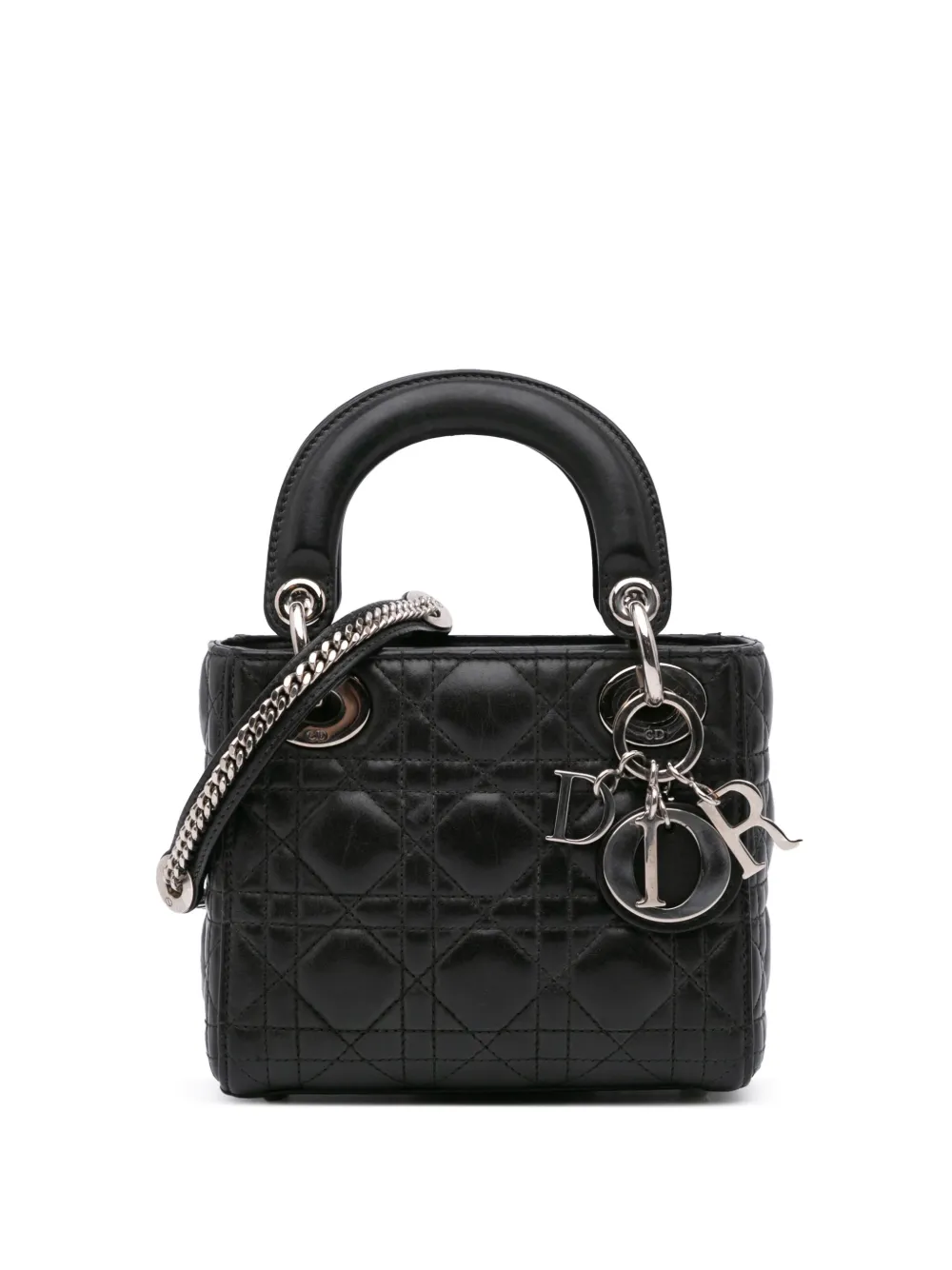Christian Dior Pre-Owned 2015 ミニ ラムスキン カナージュ レディ ディオール サッチェルバッグ - Christian Dior Pre-Owned 2015 ミニ ラムスキン カナージュ レディ ディオール サッチェルバッグ -