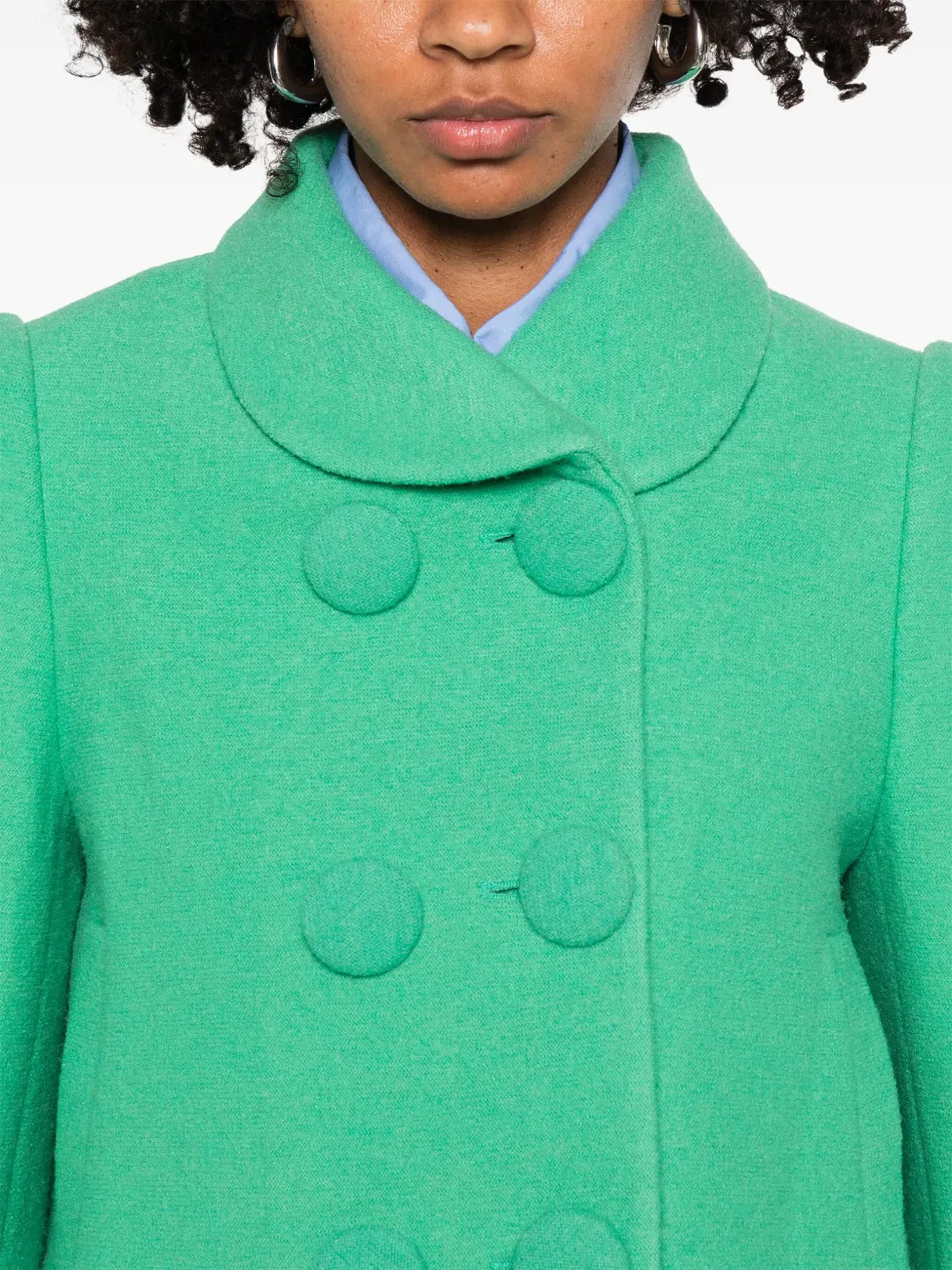 Shushu-tong Double-breasted Button-up Blazer In Green