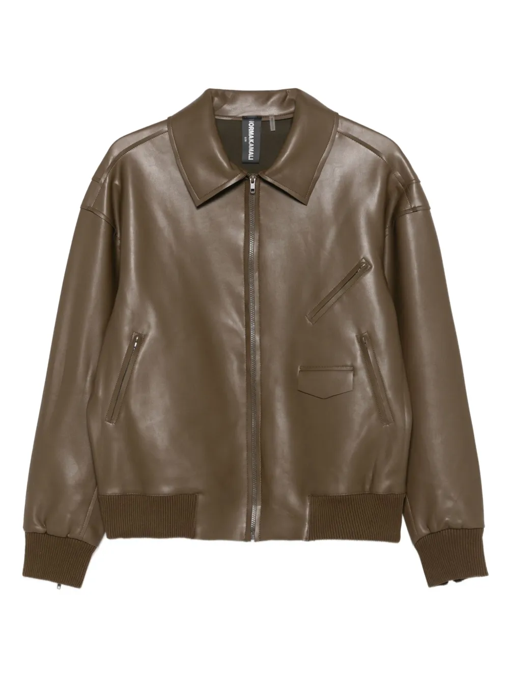 Norma Kamali zip-front bomber jacket | Brown | Image 1
