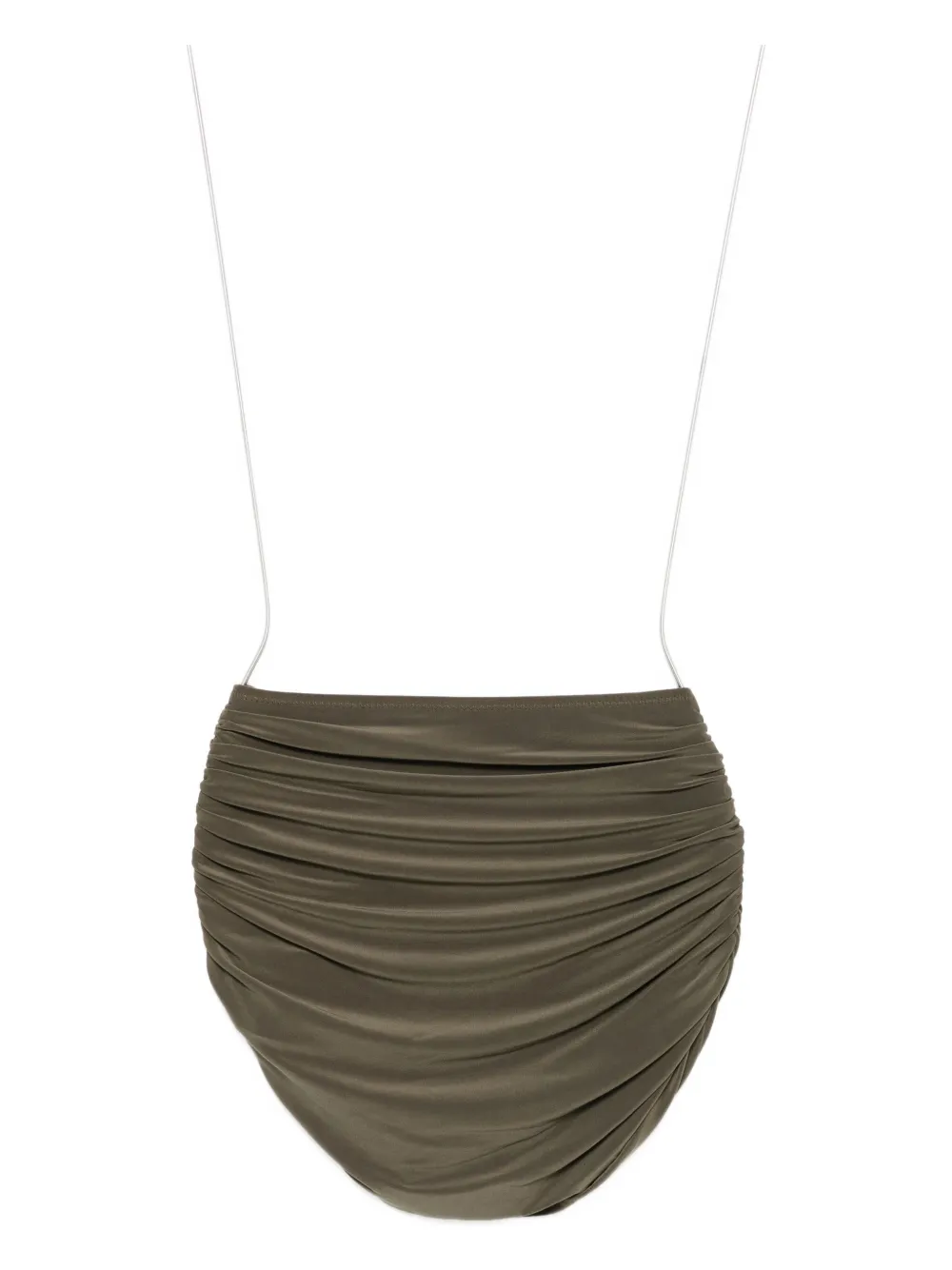 Norma Kamali Bill High-waist Ruched Bikini Bottom In Green