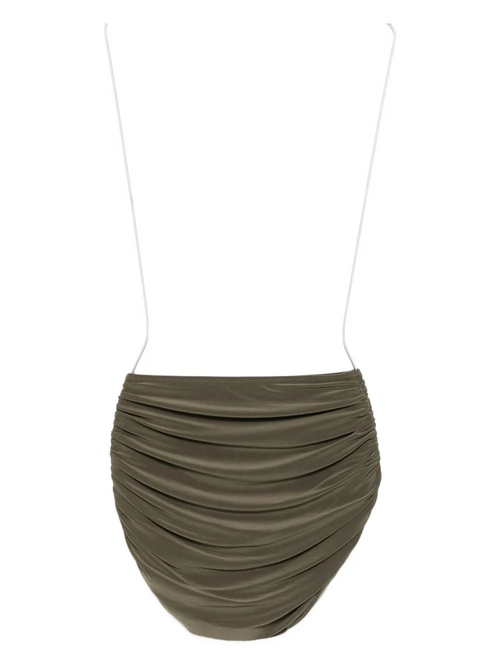 Norma Kamali Bill High-waist Ruched Bikini Bottom In Green