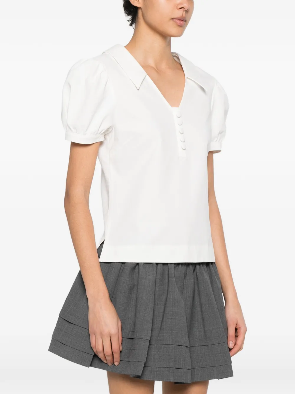  Shushu/tong Puff-sleeve Blouse - White 