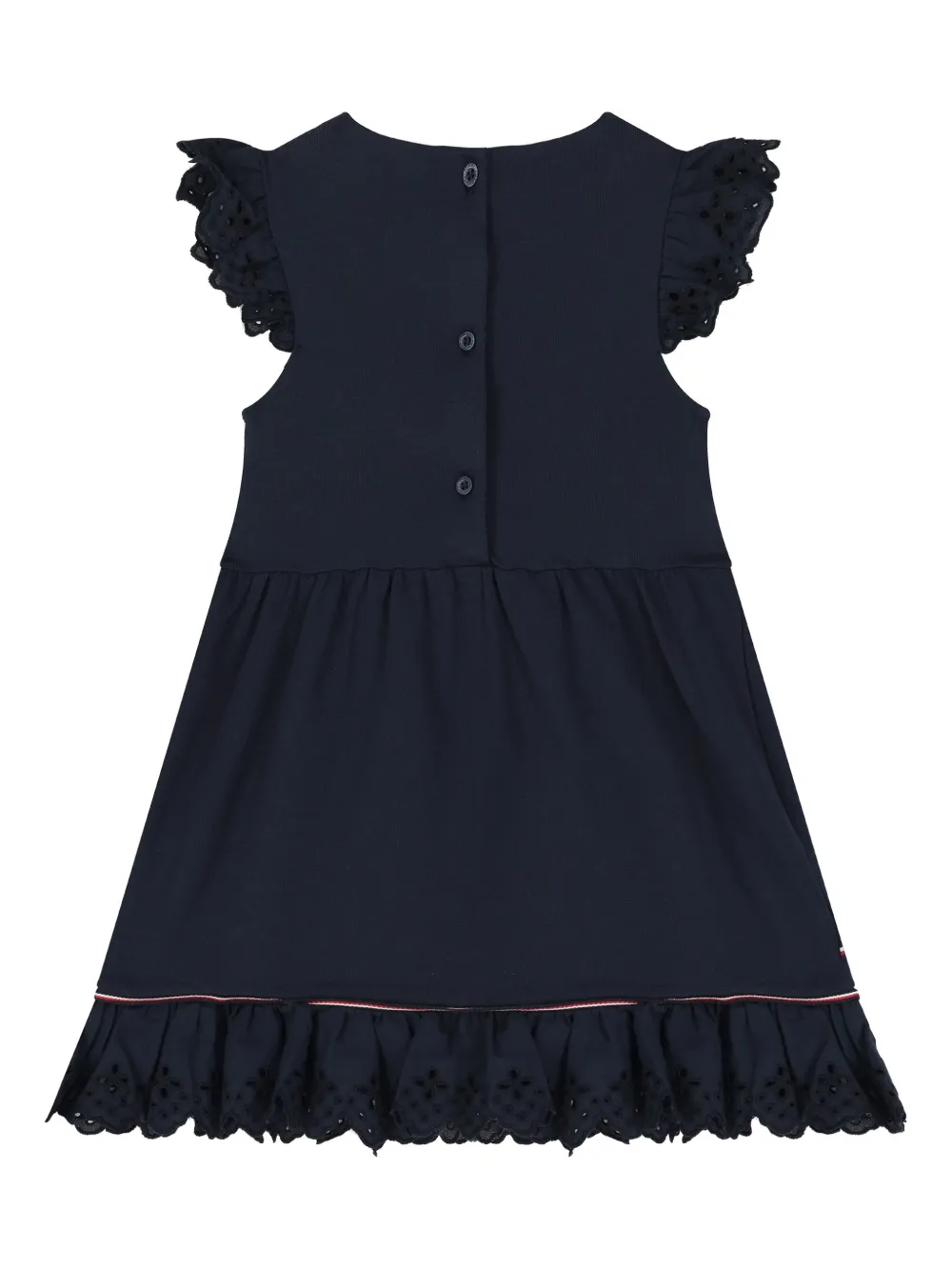 Tommy Hilfiger Junior Jurk met ruches en ringlets - Blauw