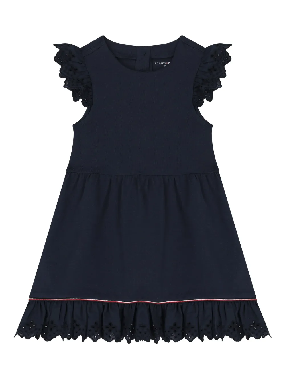 TOMMY HILFIGER JUNIOR RUFFLED BRODERIE-ANGLAISE DRESS
