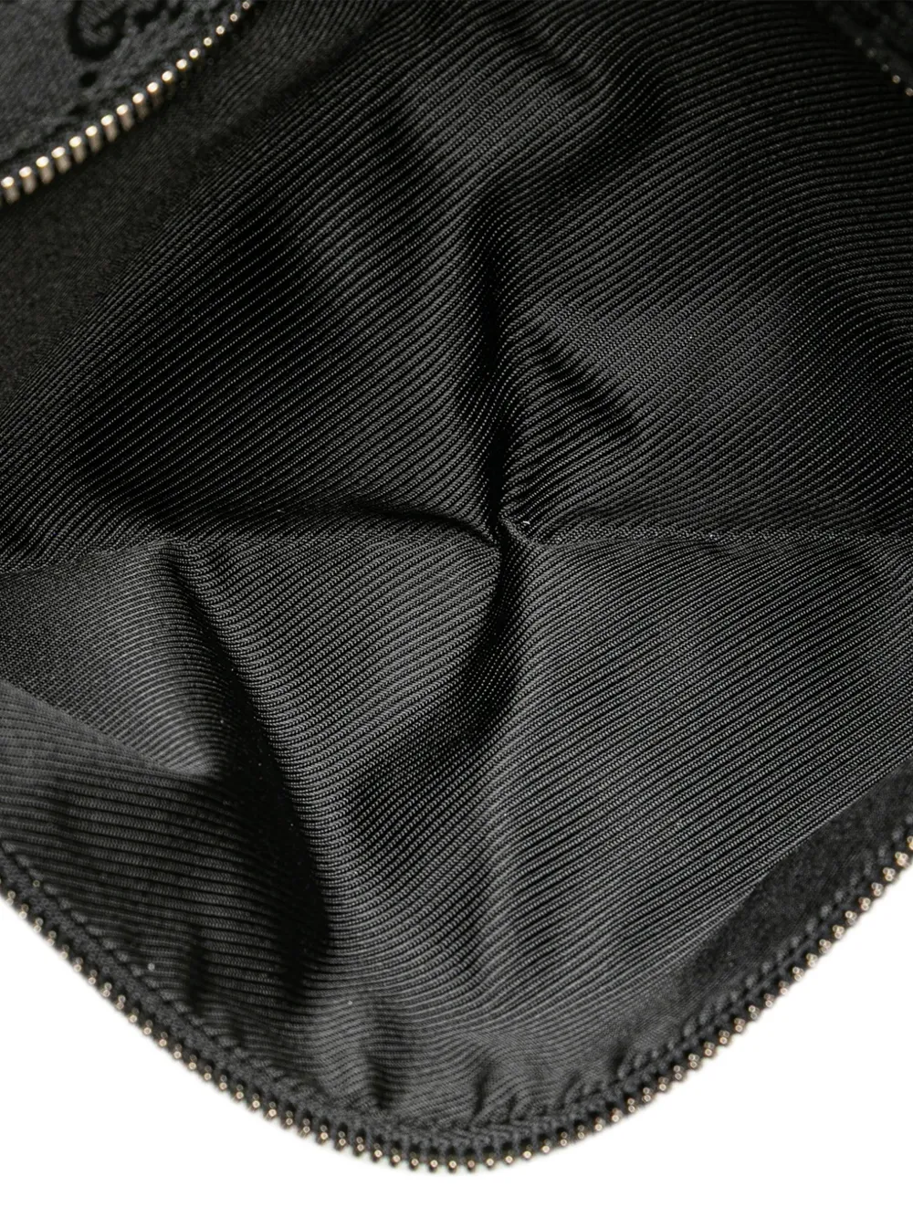 Pre-owned Gucci 2000-2015 Gg Canvas Double Pocket Belt Bag In Black