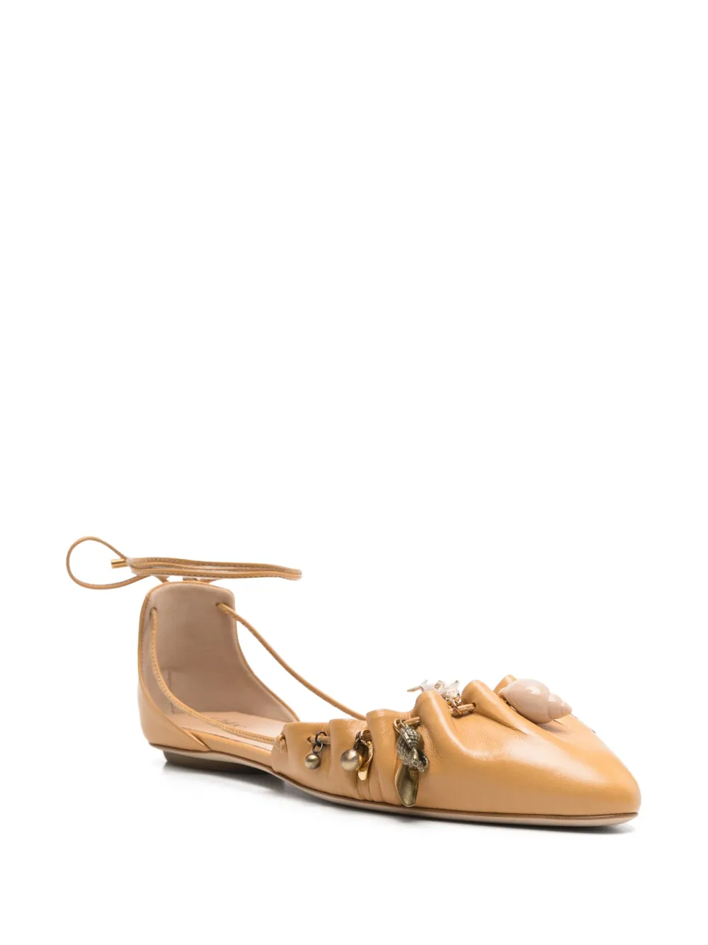 Chloé Leren ballerina's - Beige