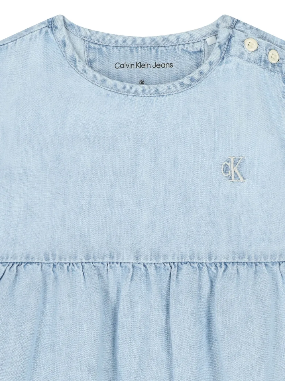 Calvin Klein Kids Jurk met geborduurd logo Blauw