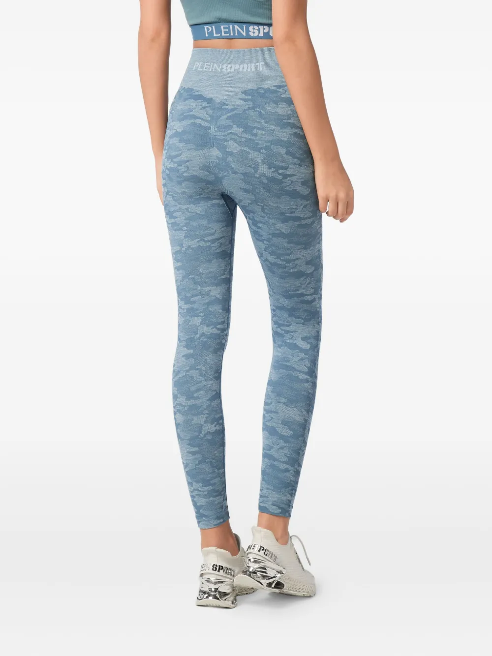 Plein Sport Performance legging met camouflageprint Blauw