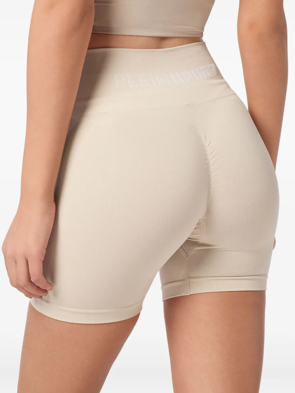 Plein Sport Logo-waist Cycling Shorts In Neutral
