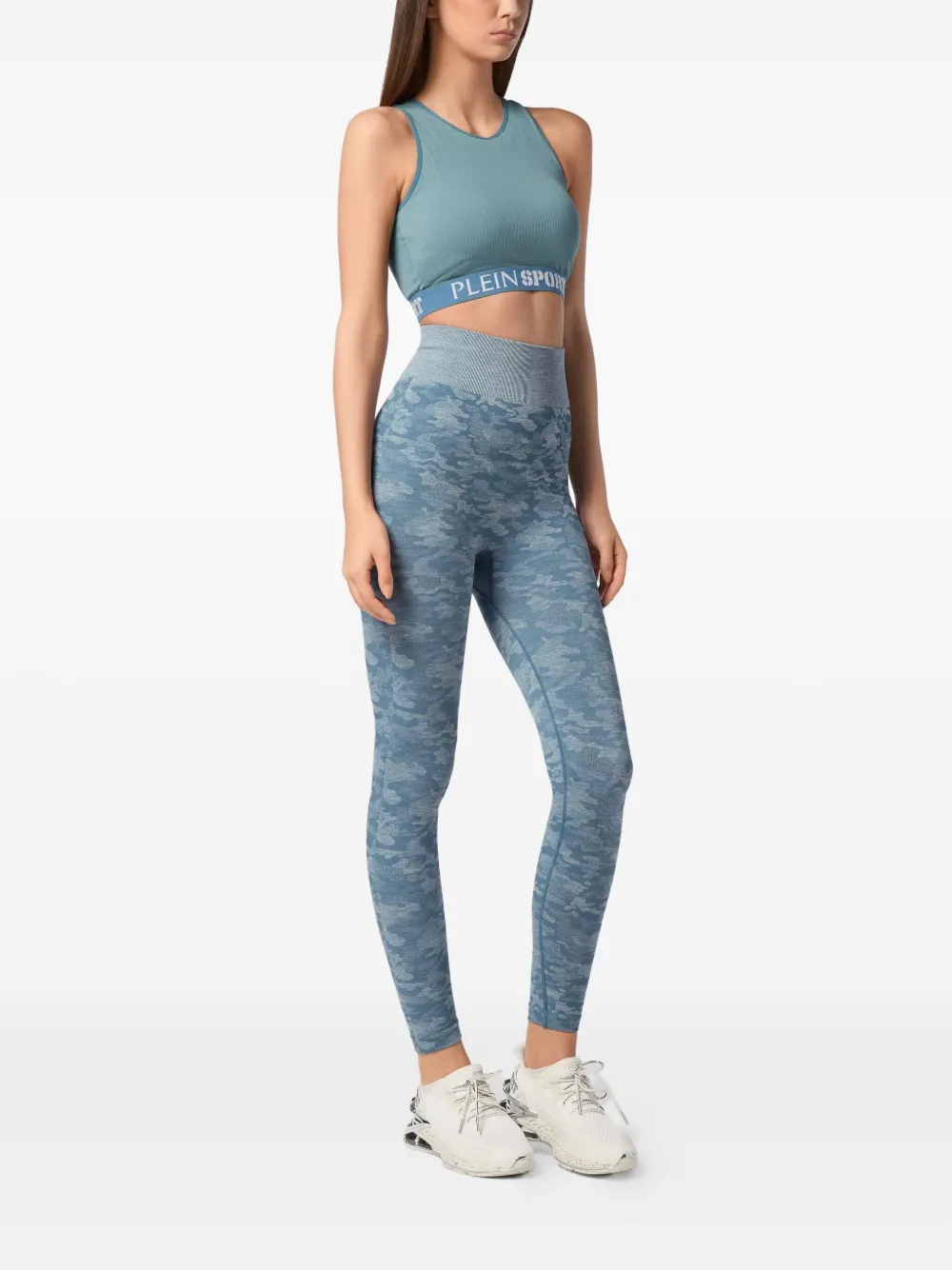 Plein Sport Geribbelde sport-bh - Blauw