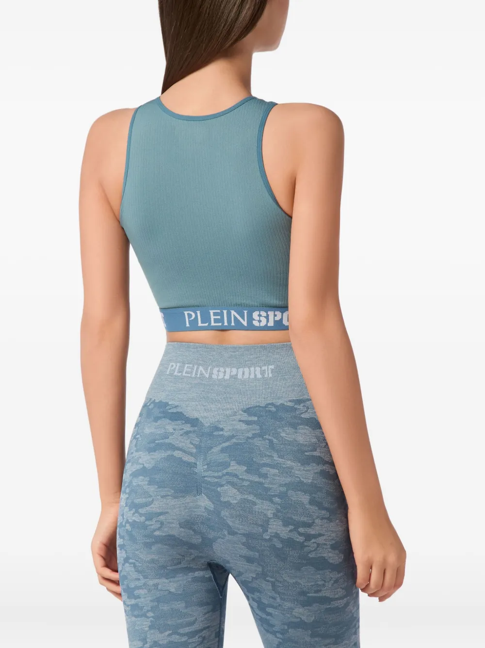 Plein Sport Geribbelde sport-bh Blauw