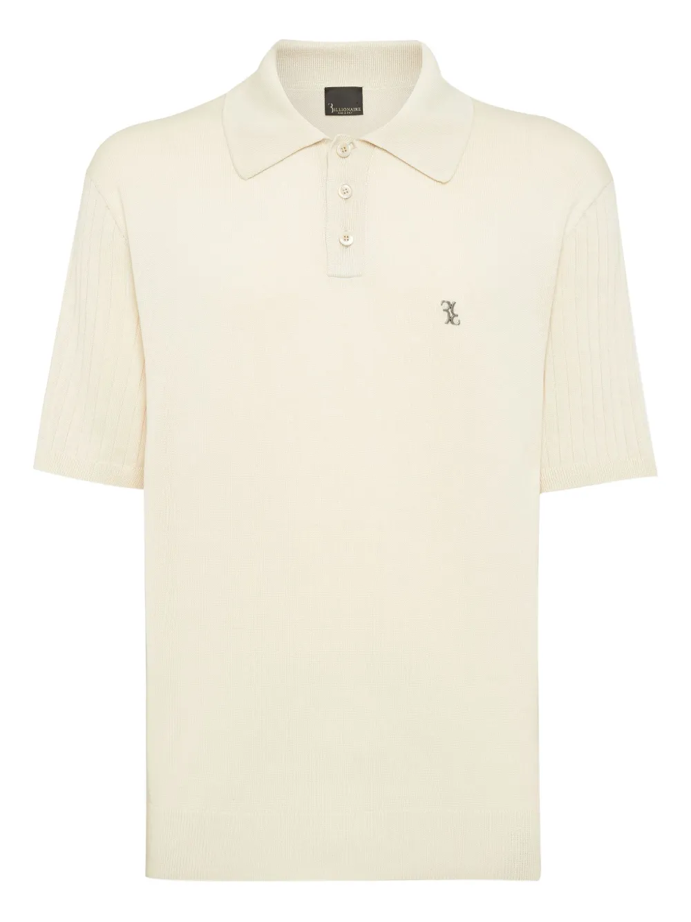 ribbed short-sleeve polo shirt