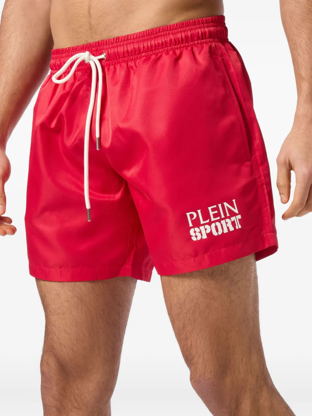 Plein Sport Zwembroek met logoprint Rood