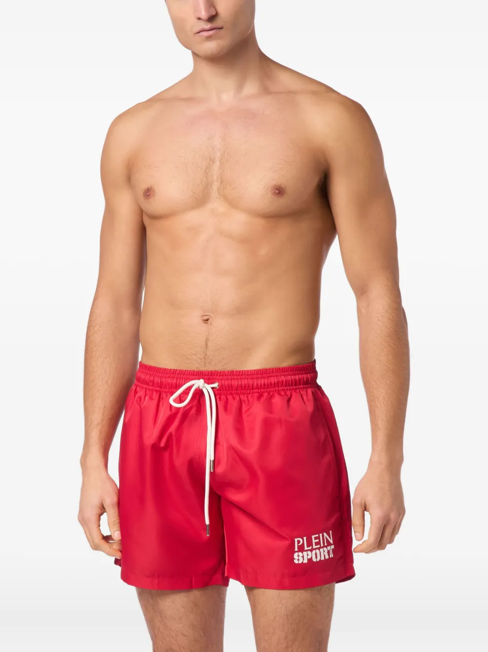 Plein Sport Zwembroek met logoprint Rood