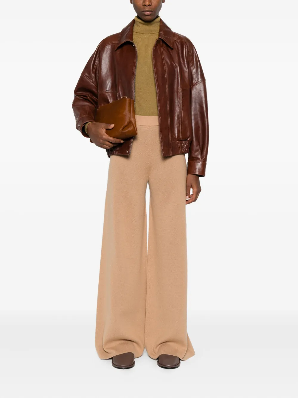 Max Mara knitted ribbed-waist trousers - Bruin