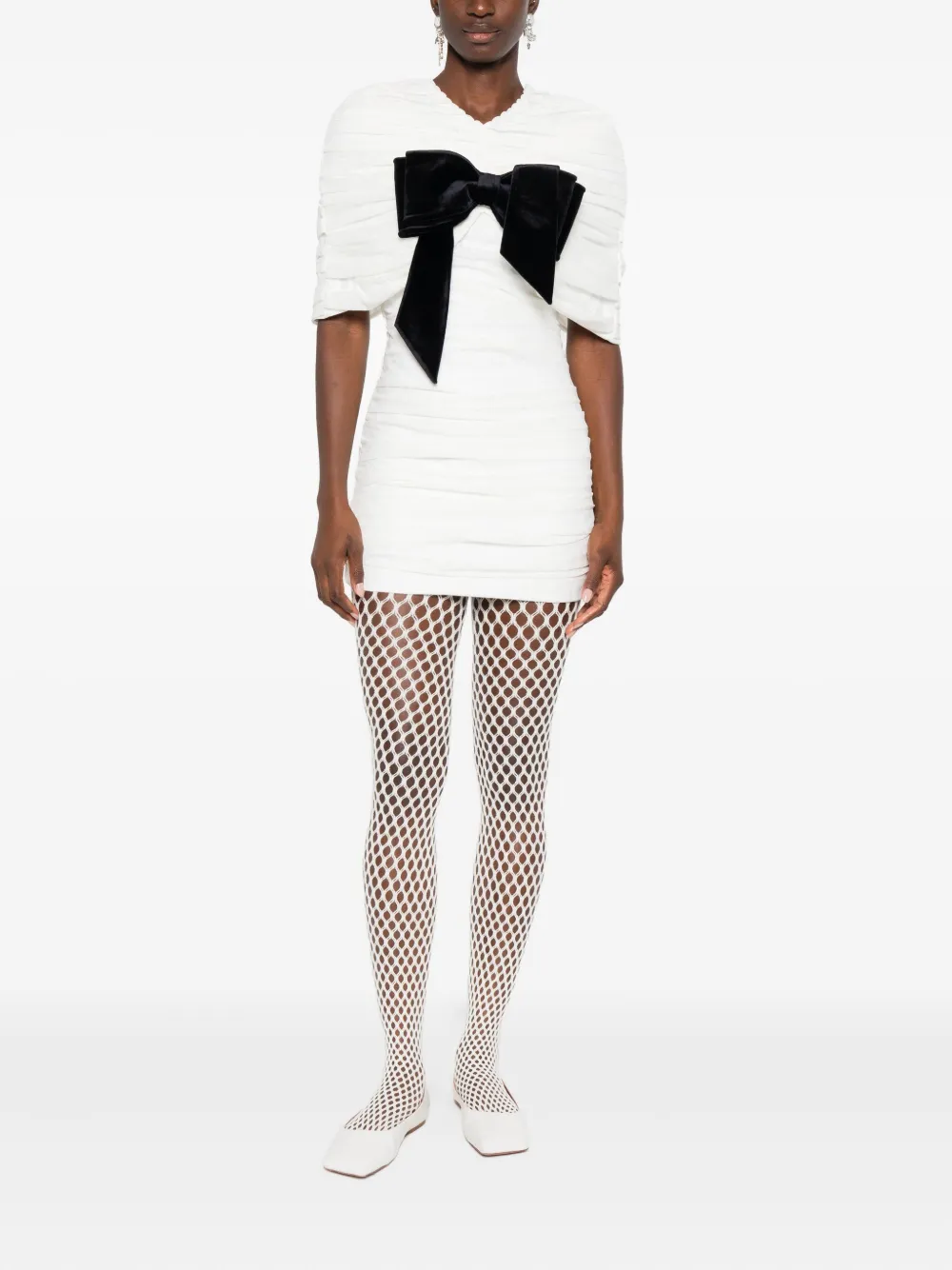 SHUSHU/TONG bow-detail mini dress - Wit