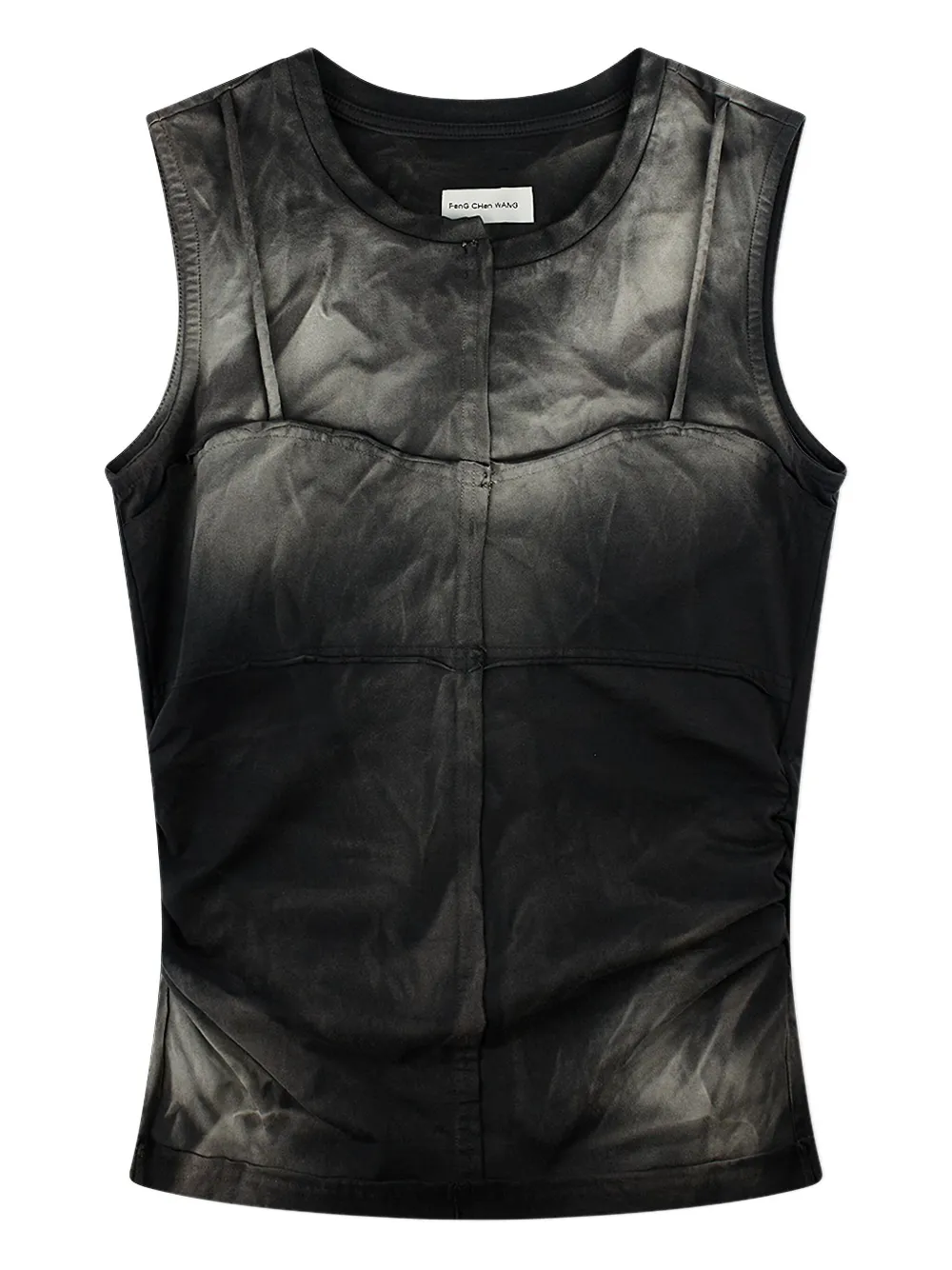 FENG CHEN WANG WASHED DENIM-PRINT VEST