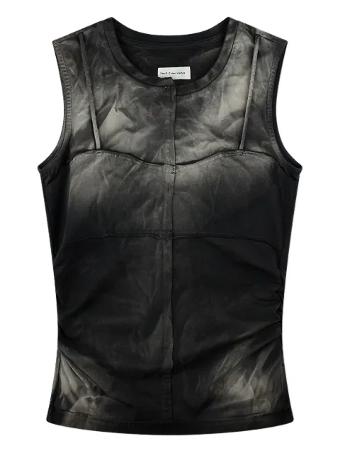 Feng Chen Wang washed denim-print vest