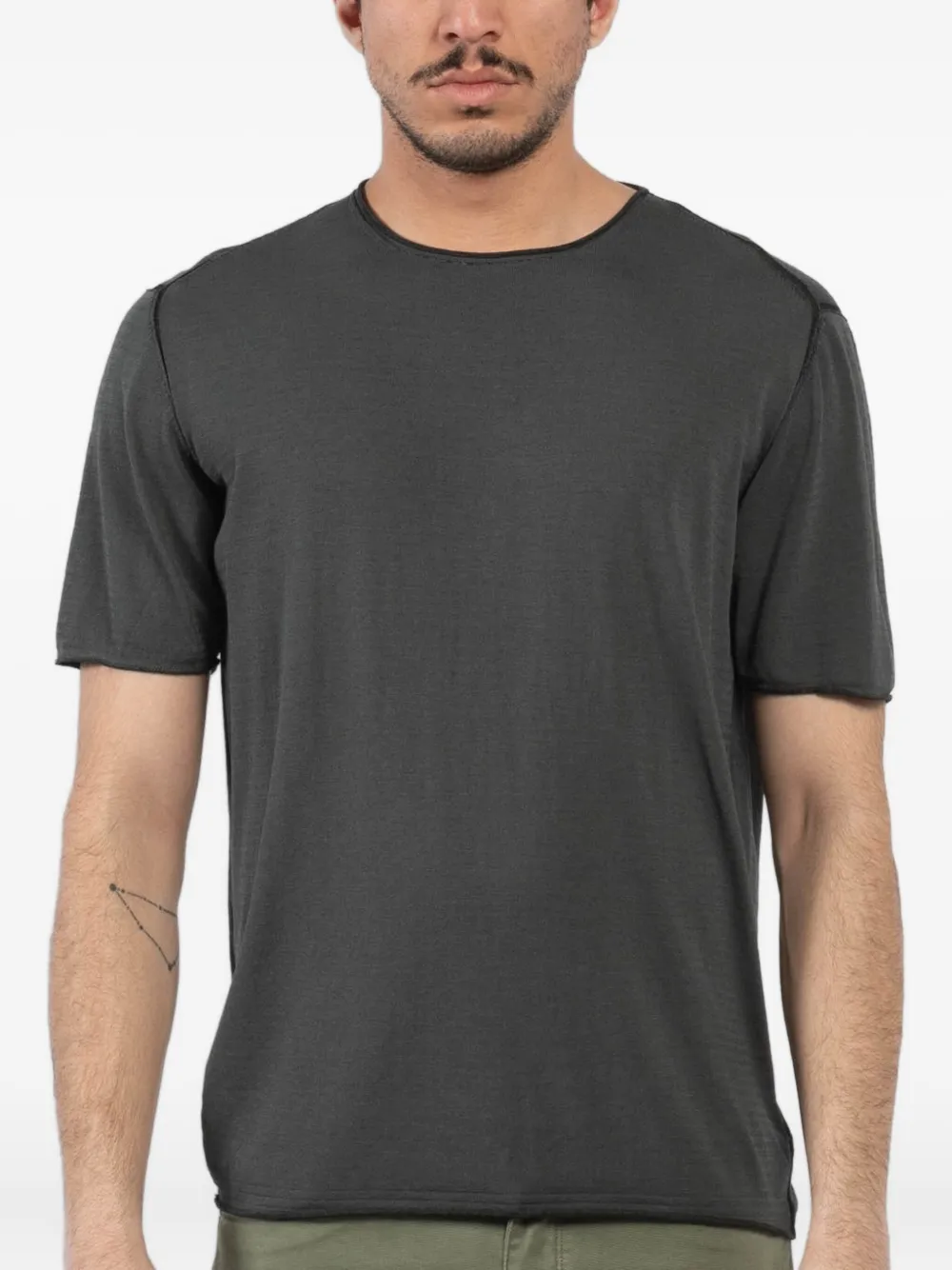 Transit T-shirt met ronde hals en korte mouwen Grijs