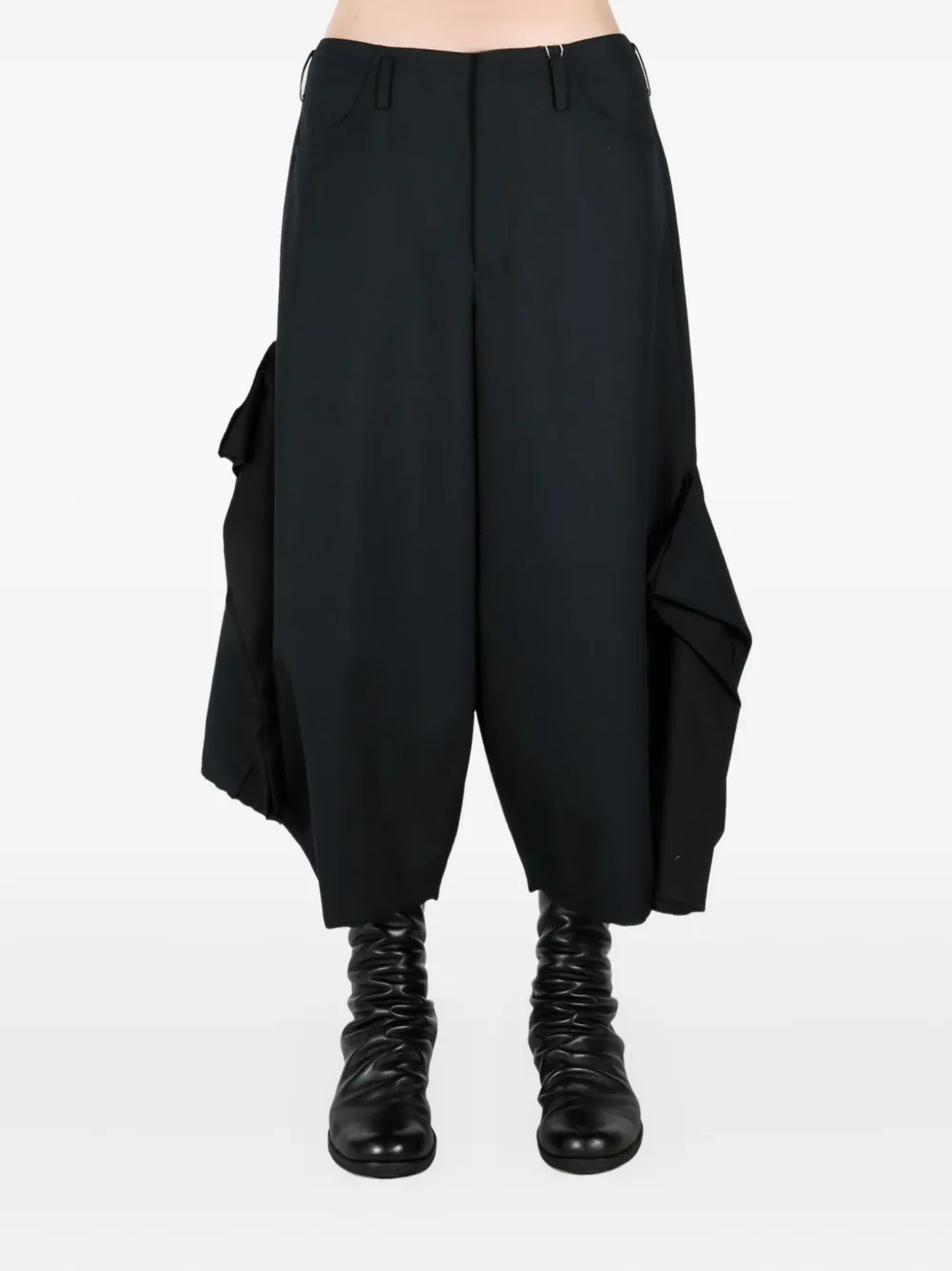 Comme des Garçons Homme Plus draped-detailed trousers - Zwart