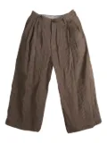 Ziggy Chen pinstripe trousers - Brown