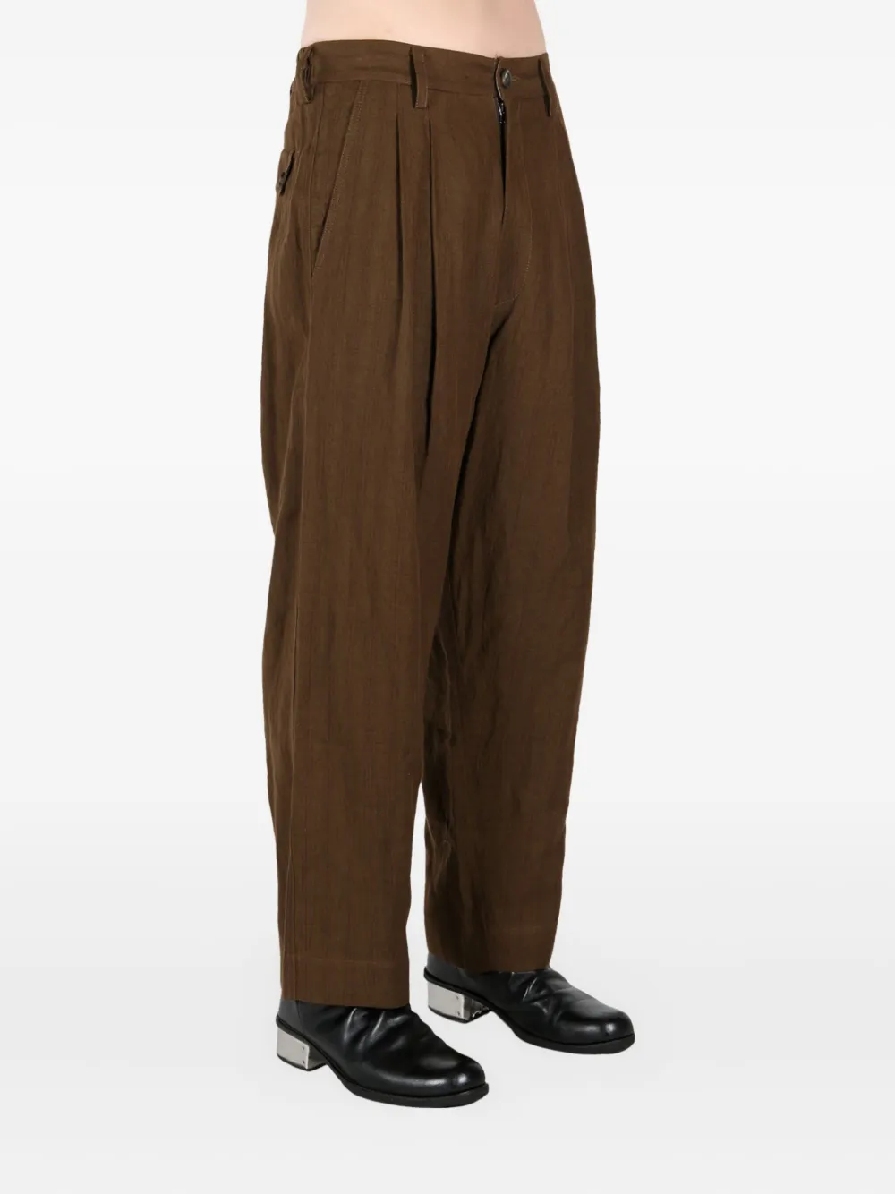 Ziggy Chen pleated trousers - Bruin