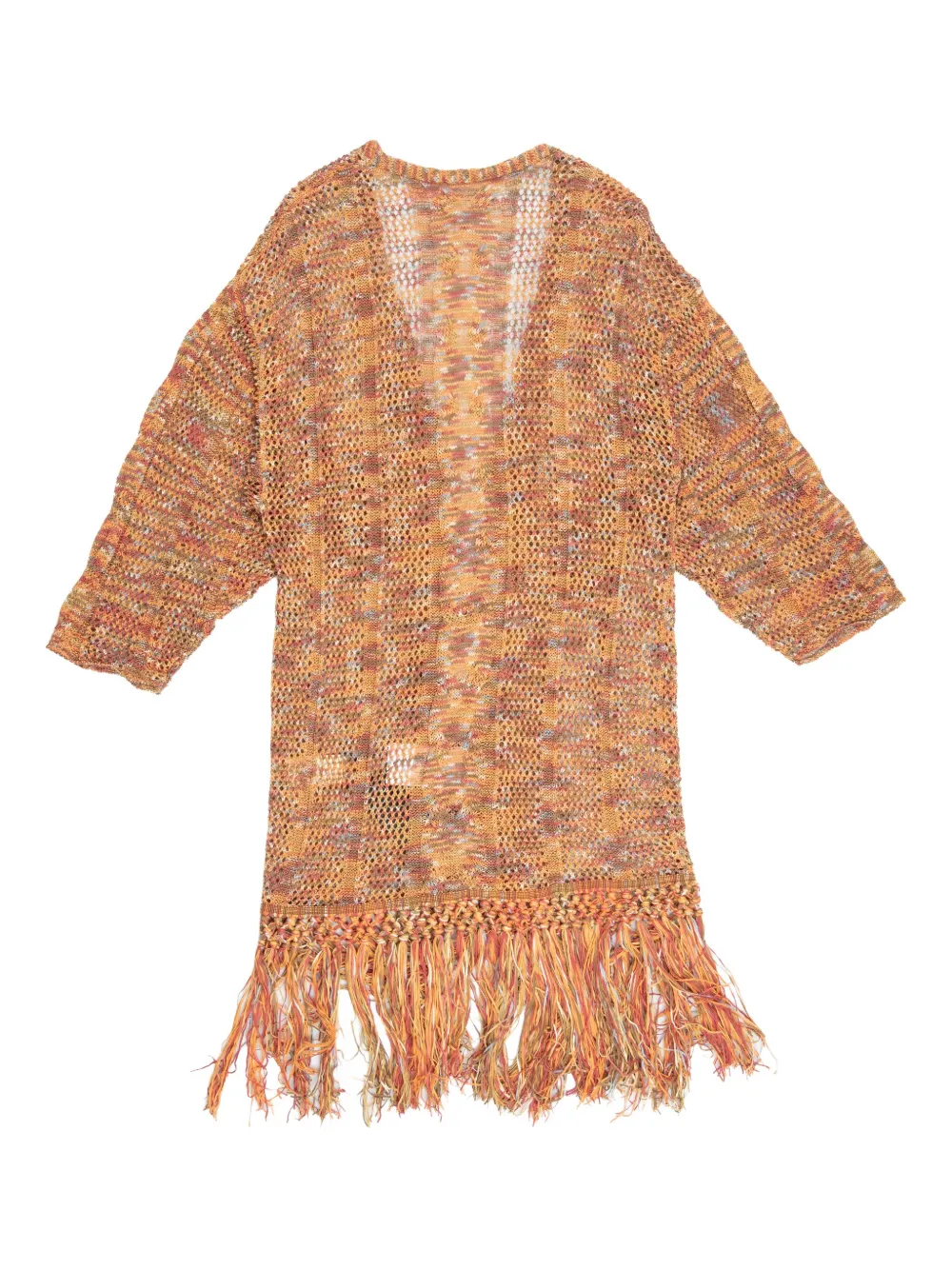 YANGKEHAN fringed knit coat - Oranje