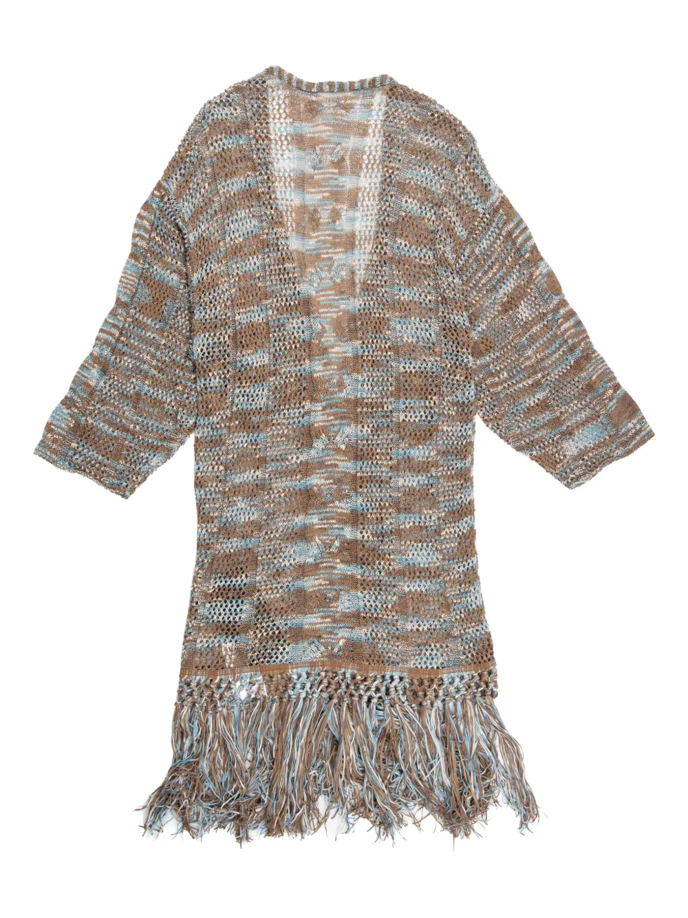 YANGKEHAN fringed knit coat - Bruin