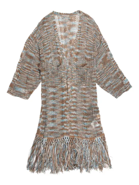 YANGKEHAN fringed knit coat