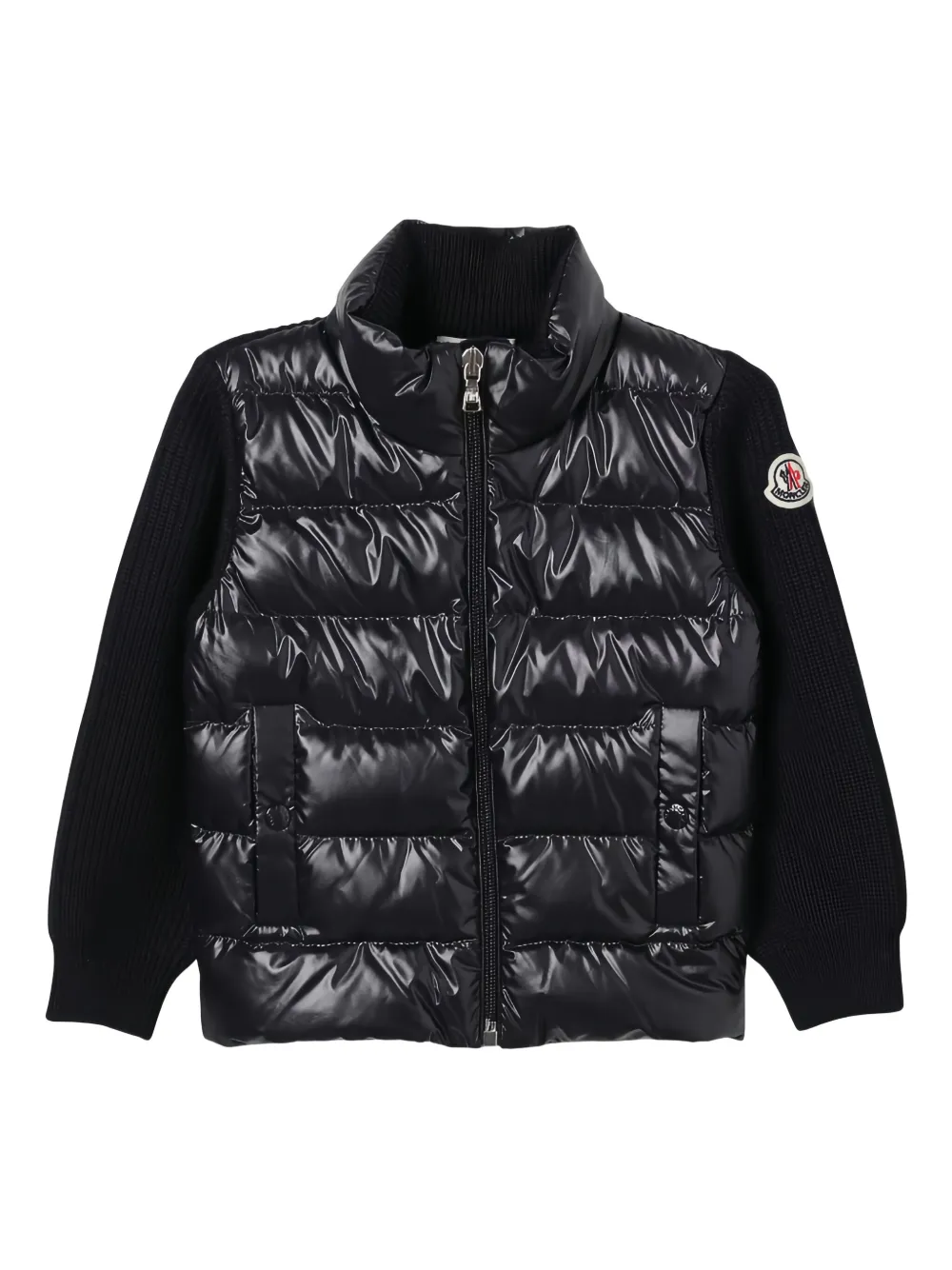 Moncler Enfant Jack met gewatteerd vlak en rits Blauw