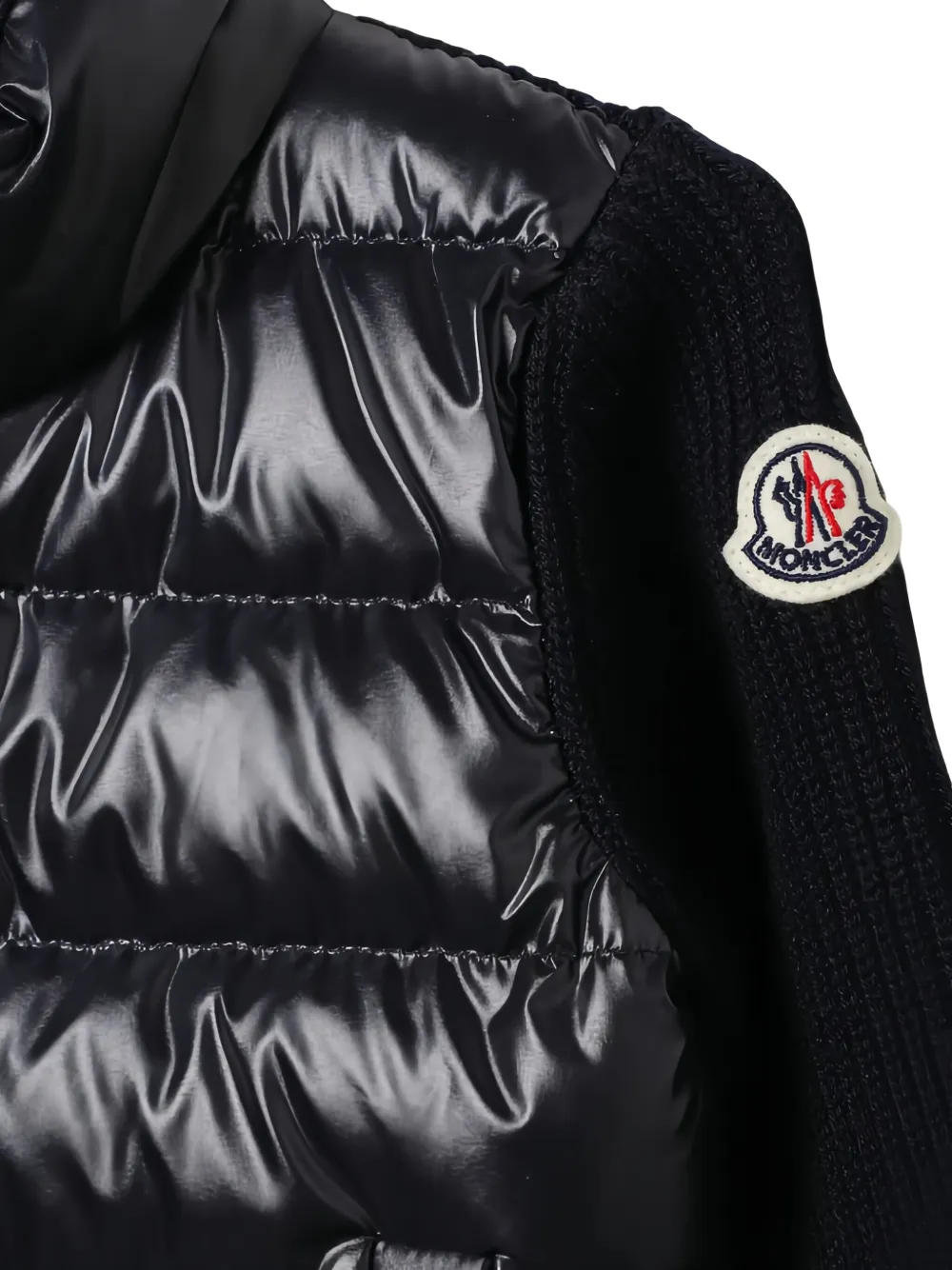 Moncler Enfant Jack met gewatteerd vlak en rits Blauw