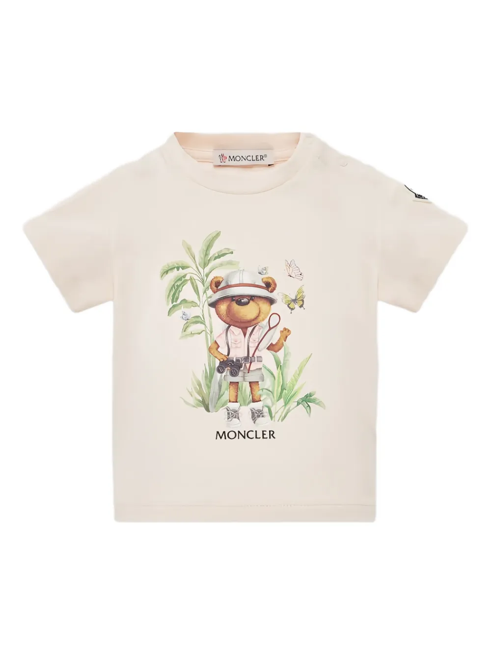 Moncler Enfant T-shirt met grafische print Beige