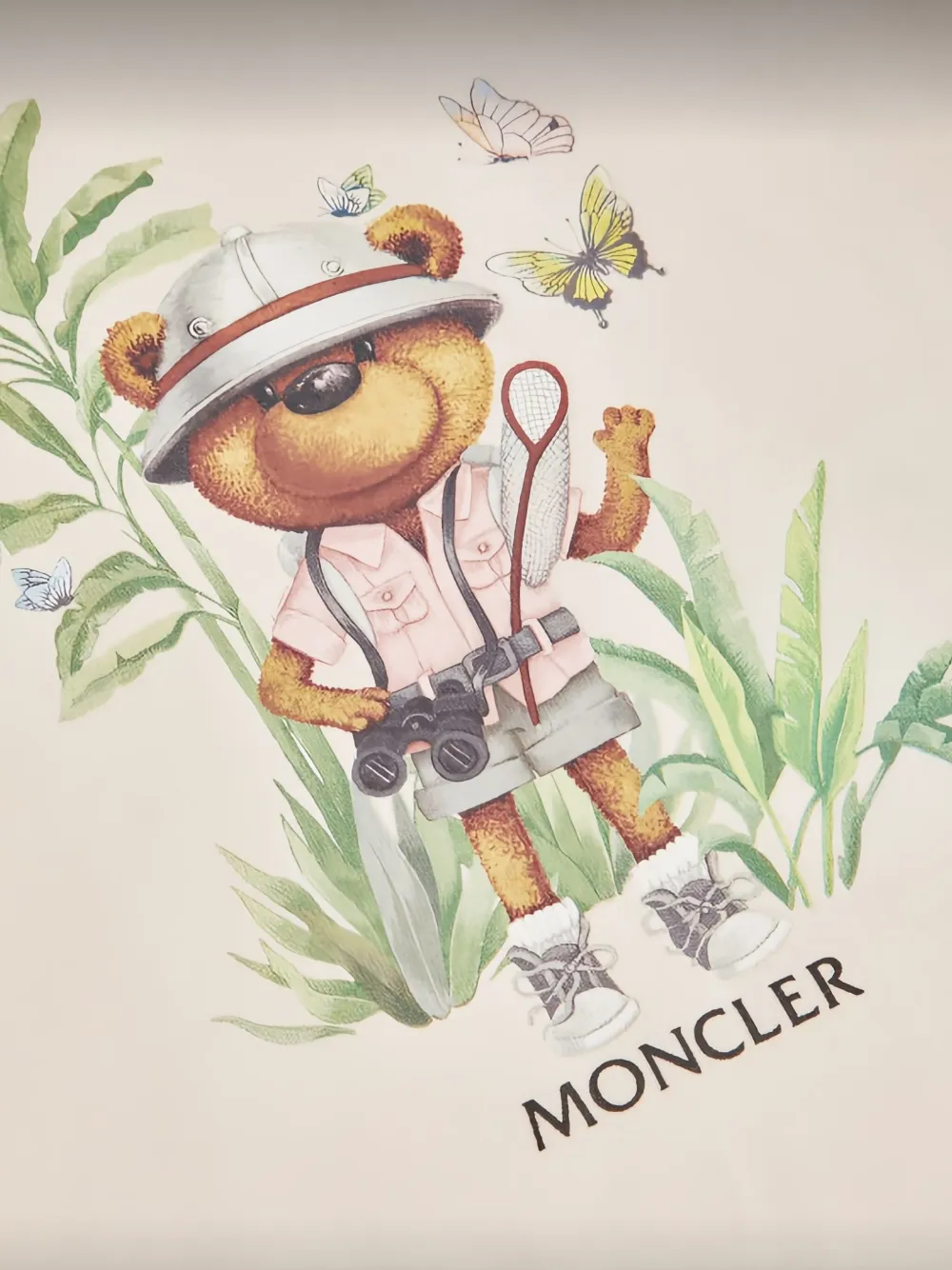 Moncler Enfant T-shirt met grafische print Beige
