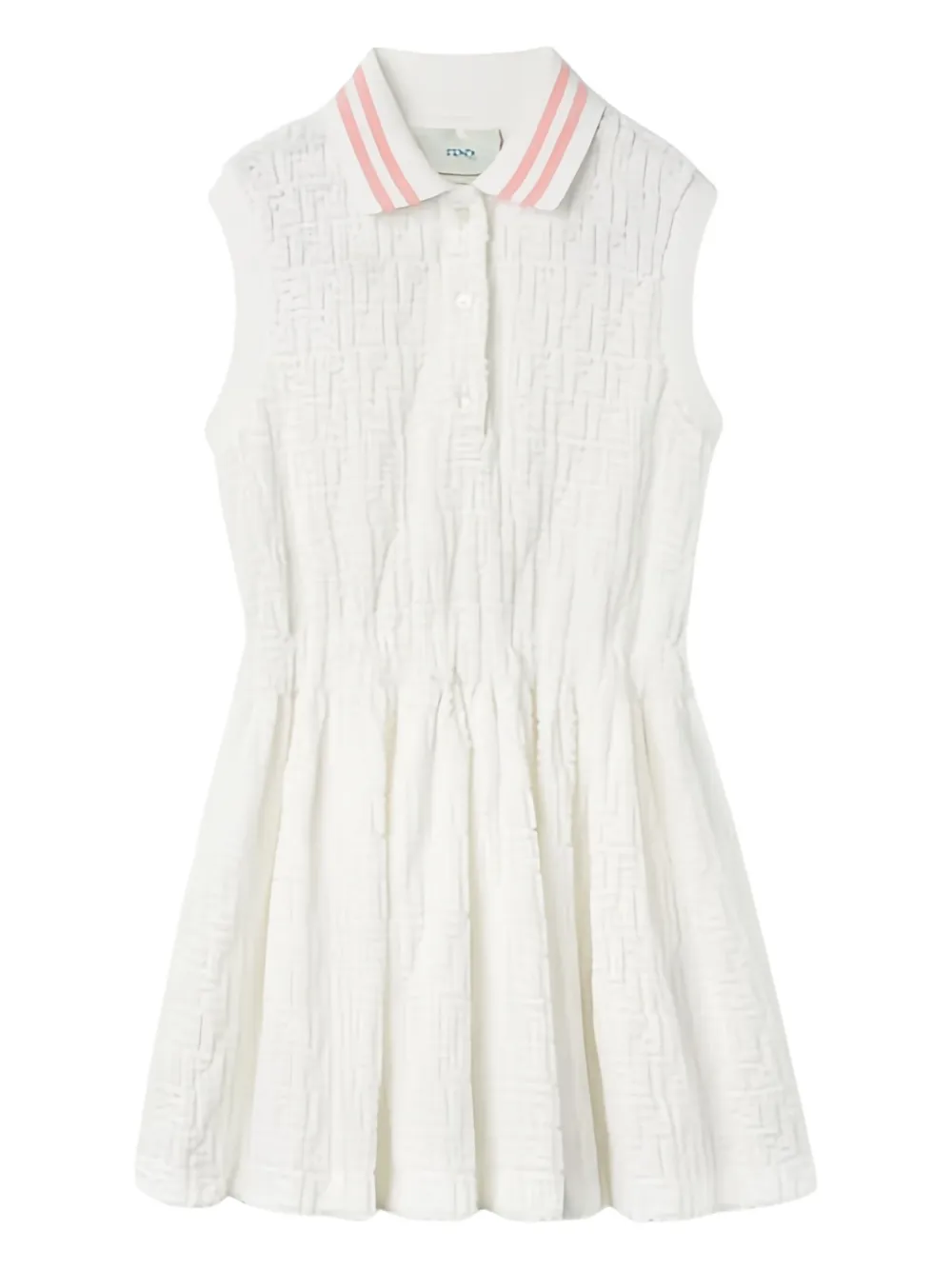 Fendi Kids FF-pattern sleeveless dress Wit