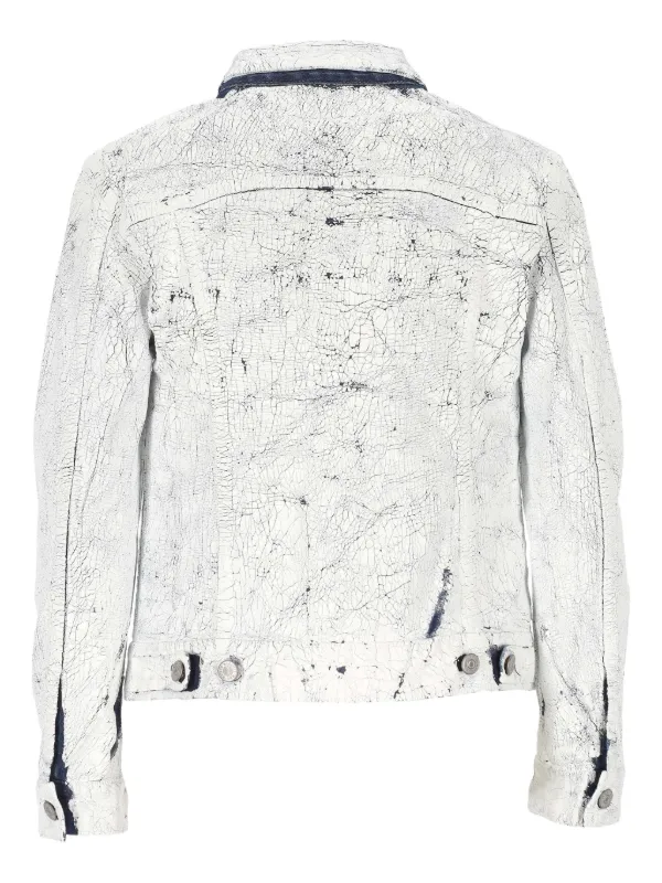 MM6 Maison Margiela coated-finish Denim Jacket | White