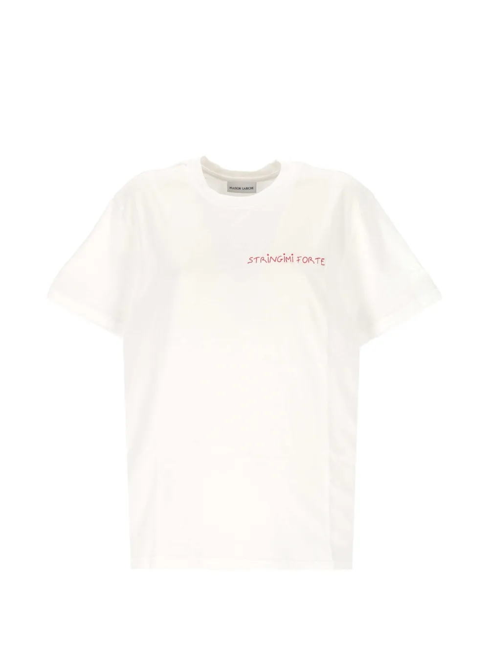 Maison Labiche Embroidered-slogan T-shirt In White