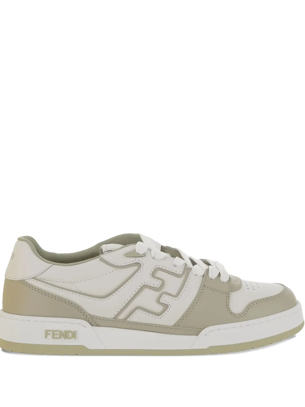 FENDI logo-lettering leather sneakers White